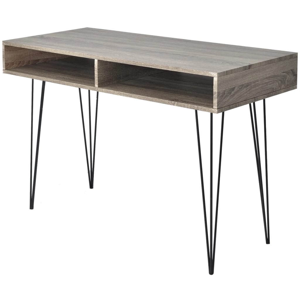 Bureau avec 2 compartiments Gris Bureaux vidaXL   