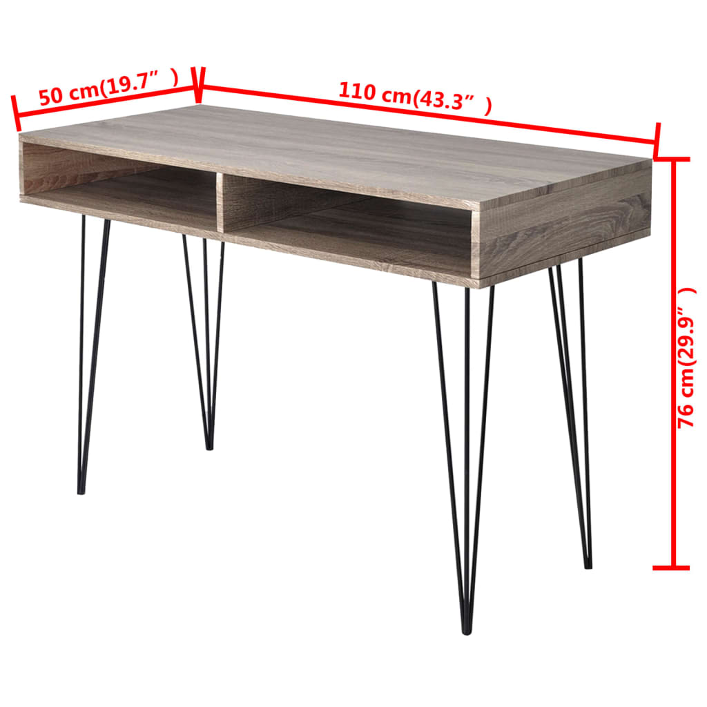 Bureau avec 2 compartiments Gris Bureaux vidaXL   