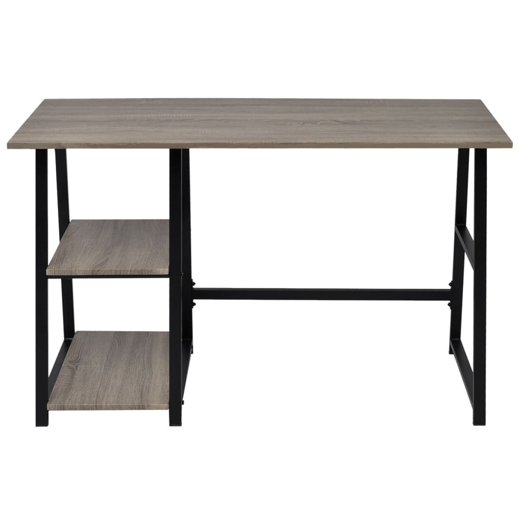Bureau avec 2 étagères Gris et chêne Bureaux vidaXL   