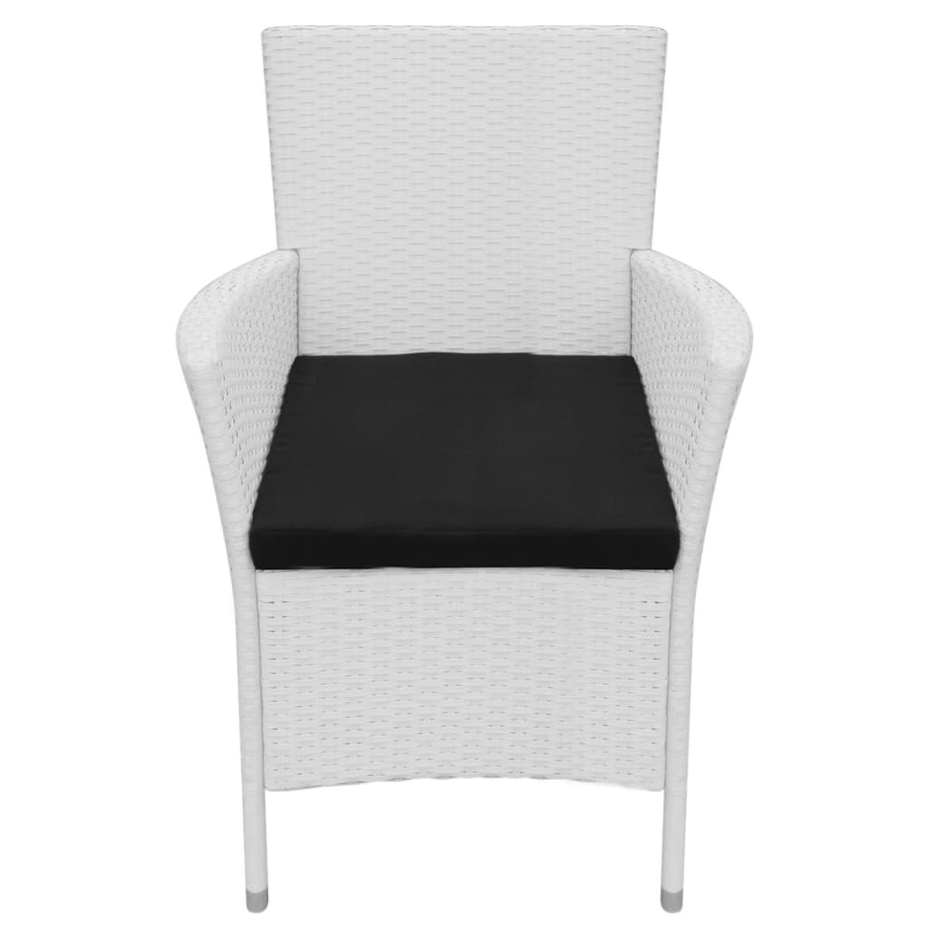 Salon de jardin 9 pcs Résine tressée Blanc-crème
