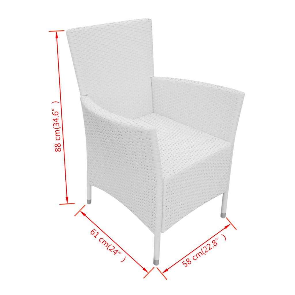 Salon de jardin 9 pcs Résine tressée Blanc-crème