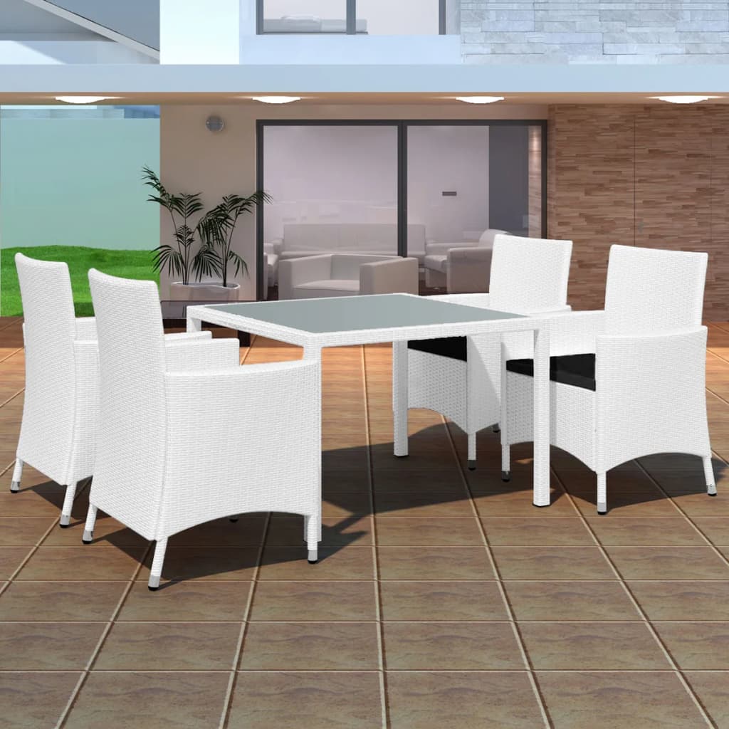 Salon de jardin 5 pcs Résine tressée Blanc-crème - XIOS