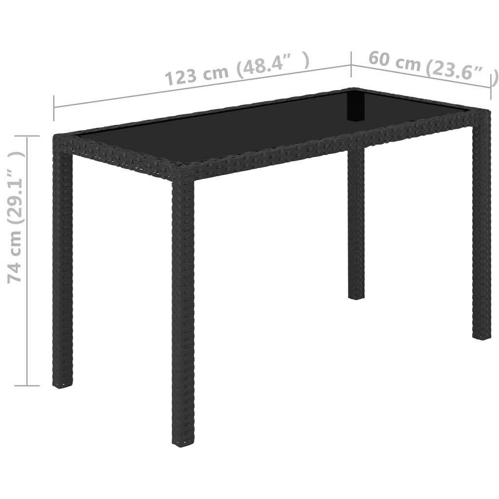 Ensemble à manger d'extérieur 5 pcs coussin Résine tressée Noir - XIOS