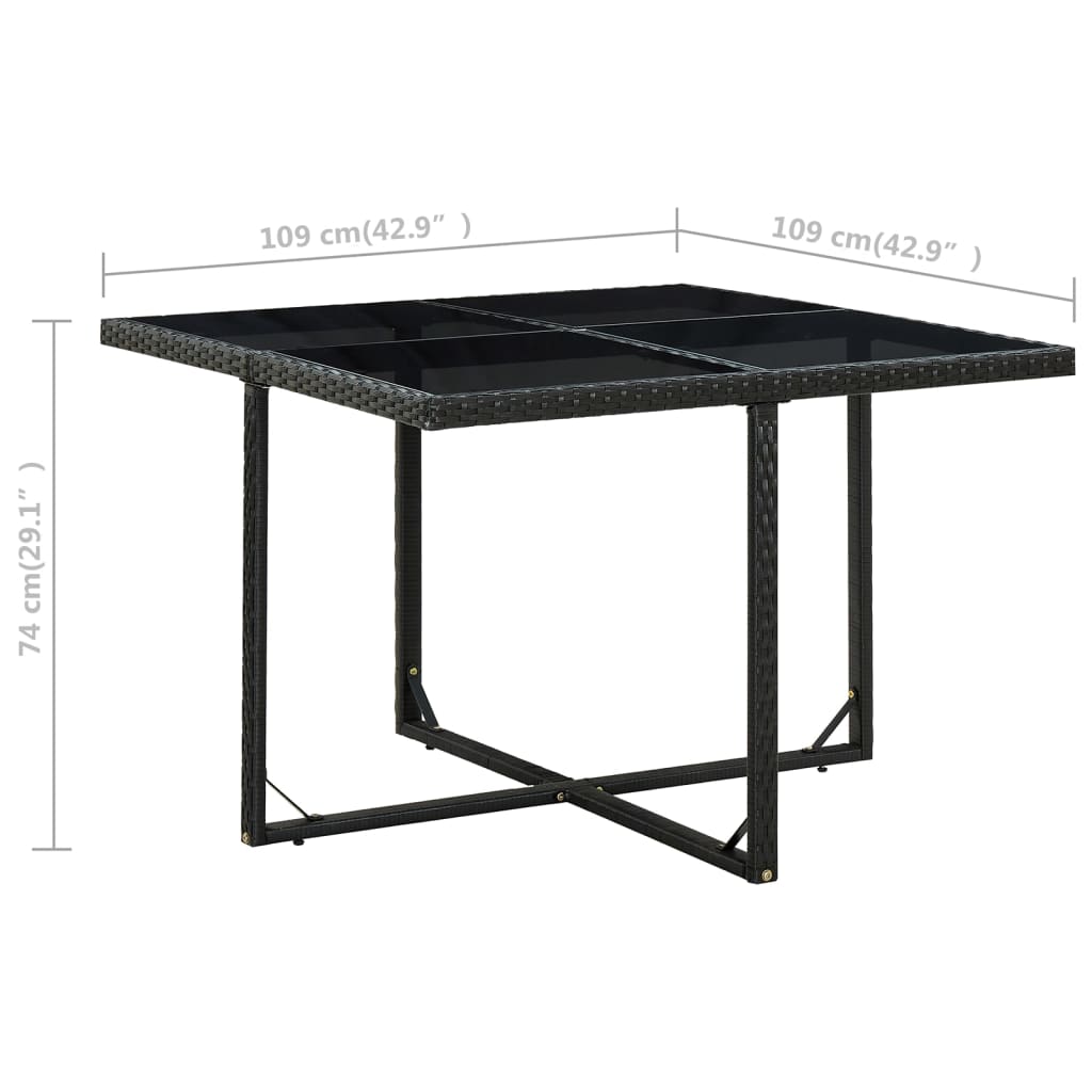 Ensemble à manger d’extérieur 9 pcs coussin Résine tressée Noir - XIOS