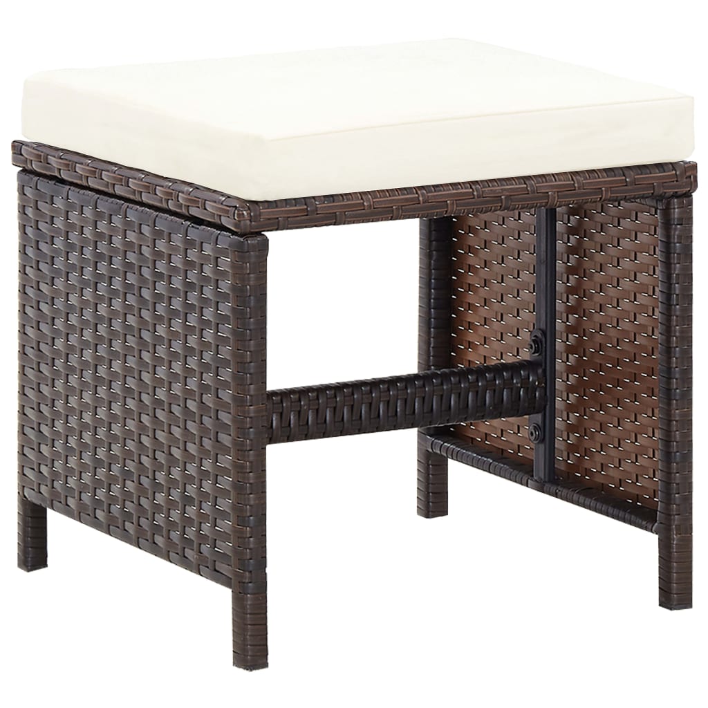 Ensemble à manger d'extérieur 5pcs avec coussins Résine tressée - XIOS