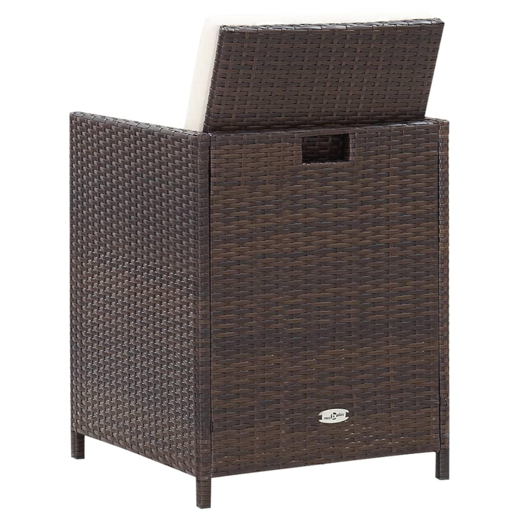 Ensemble à manger d'extérieur 5pcs avec coussins Résine tressée - XIOS