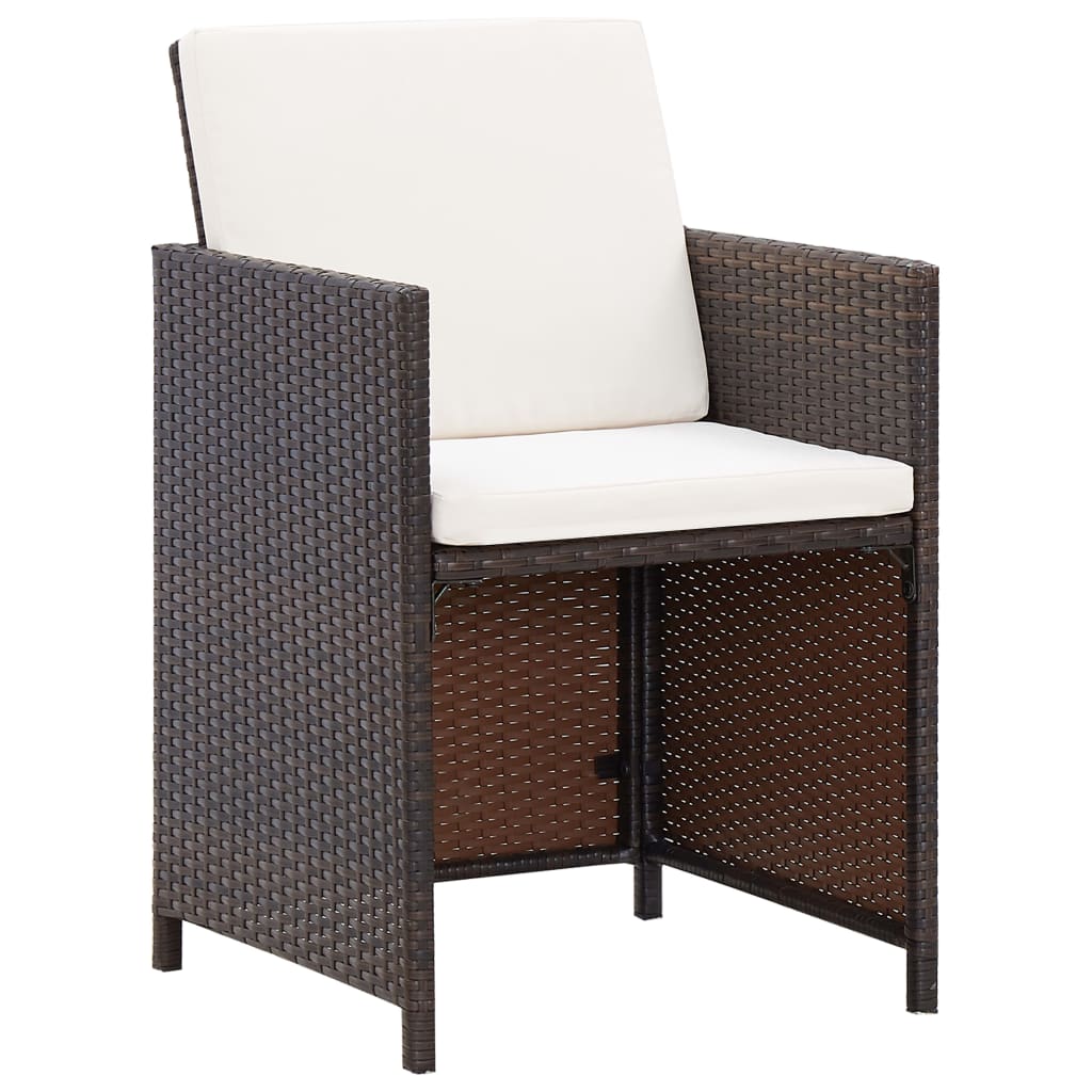 Ensemble à manger d'extérieur avec coussins 9pcs Résine tressée - XIOS