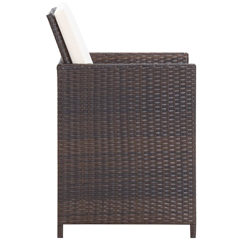 Ensemble à manger d'extérieur avec coussins 9pcs Résine tressée - XIOS