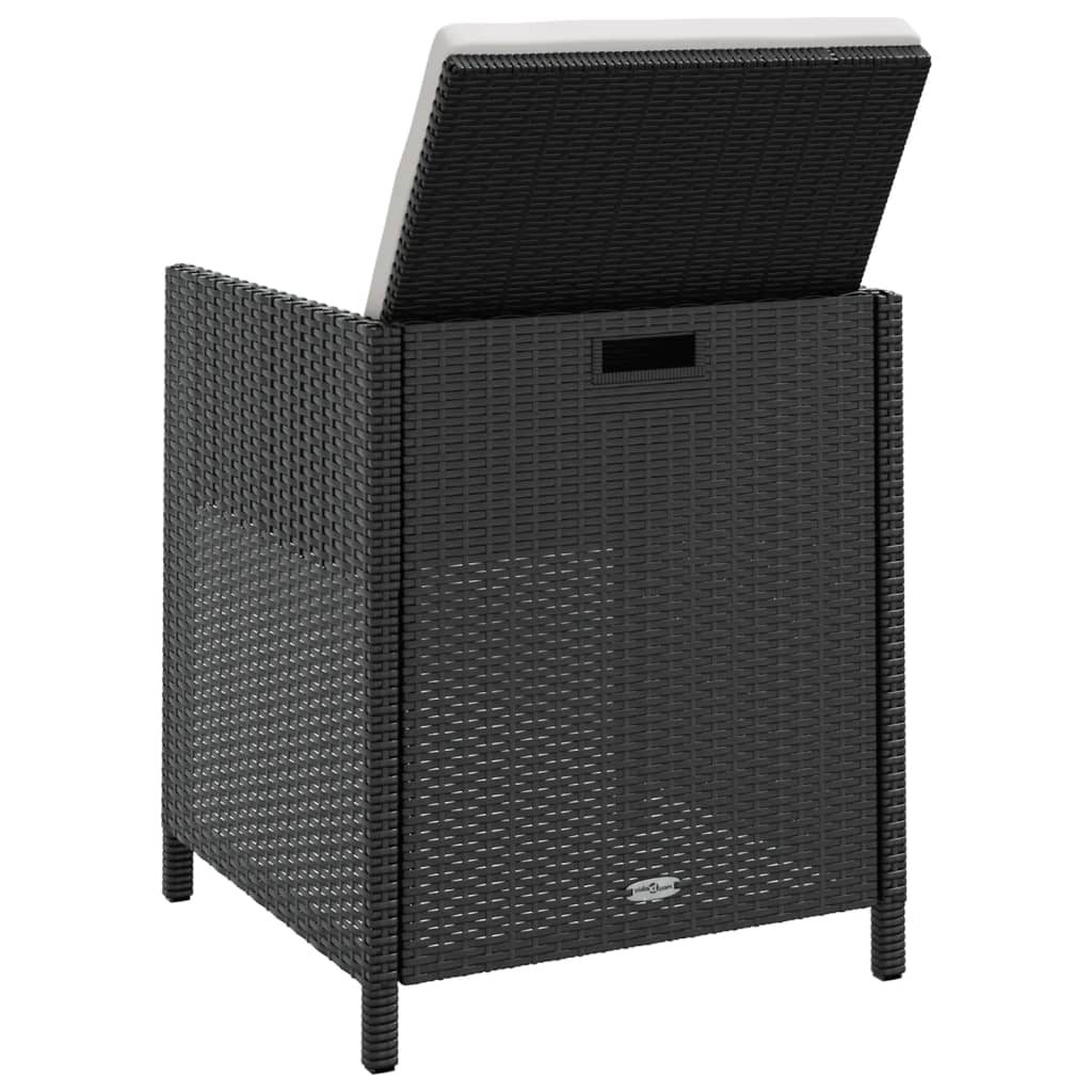 Ensemble à manger d'extérieur 13pcs Rotin et bois d'acacia Noir - XIOS