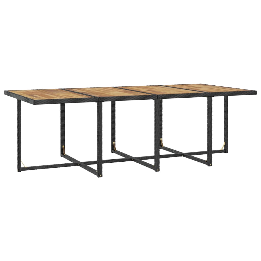 Ensemble à manger d'extérieur 13pcs Rotin et bois d'acacia Noir - XIOS