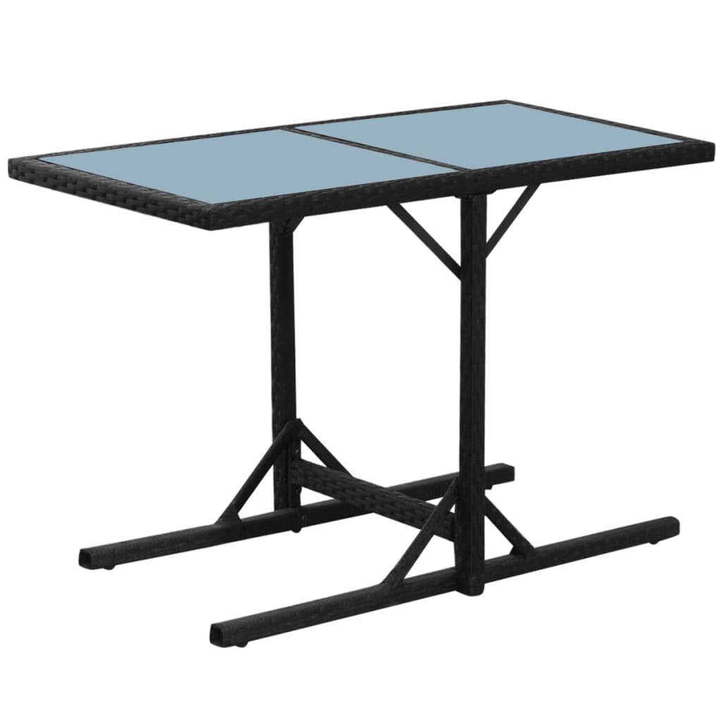 Ensemble de bistro 3 pcs avec coussins résine tressée noir - XIOS