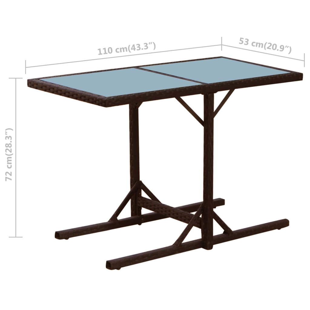 Ensemble de bistro 3 pcs et coussins résine tressée marron - XIOS