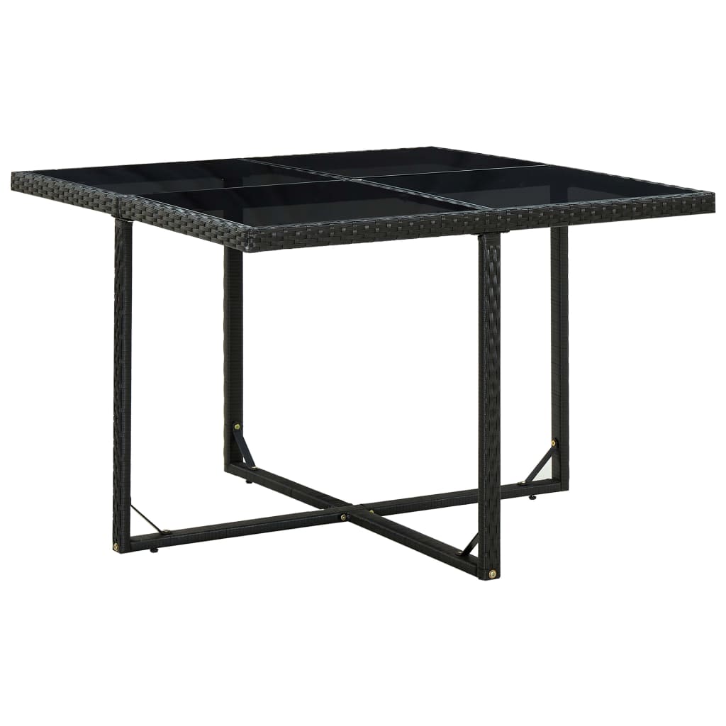 Ensemble à manger d'extérieur 9pcs coussins Résine tressée Noir - XIOS