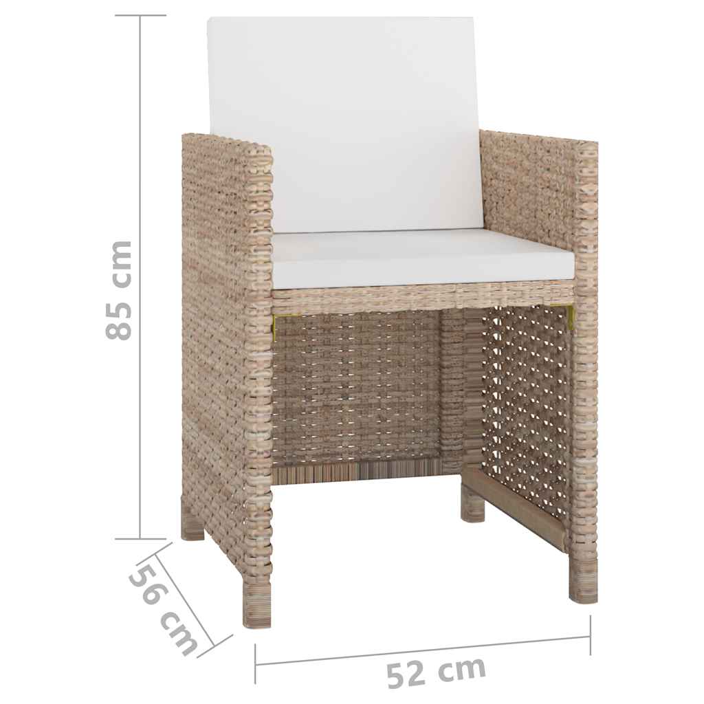 Ensemble à manger d'extérieur et coussins 9 pcs résine tressée - XIOS