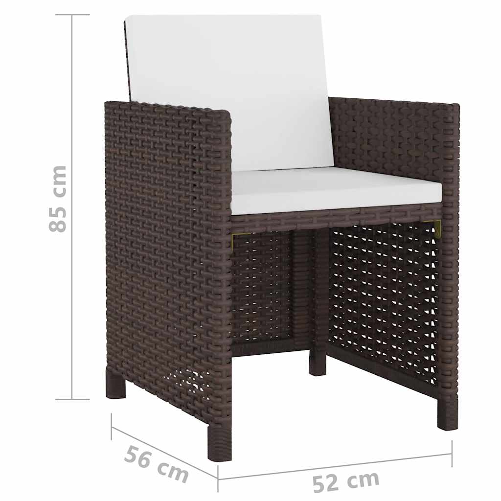 Ensemble à manger d'extérieur et coussins 11 pcs résine tressée - XIOS