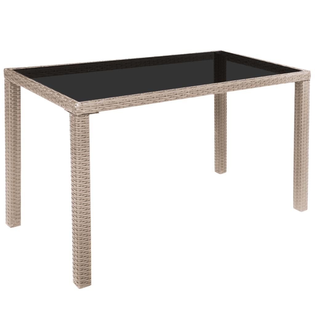 Ensemble à manger d'extérieur avec coussins 5 pcs Rotin Beige - XIOS
