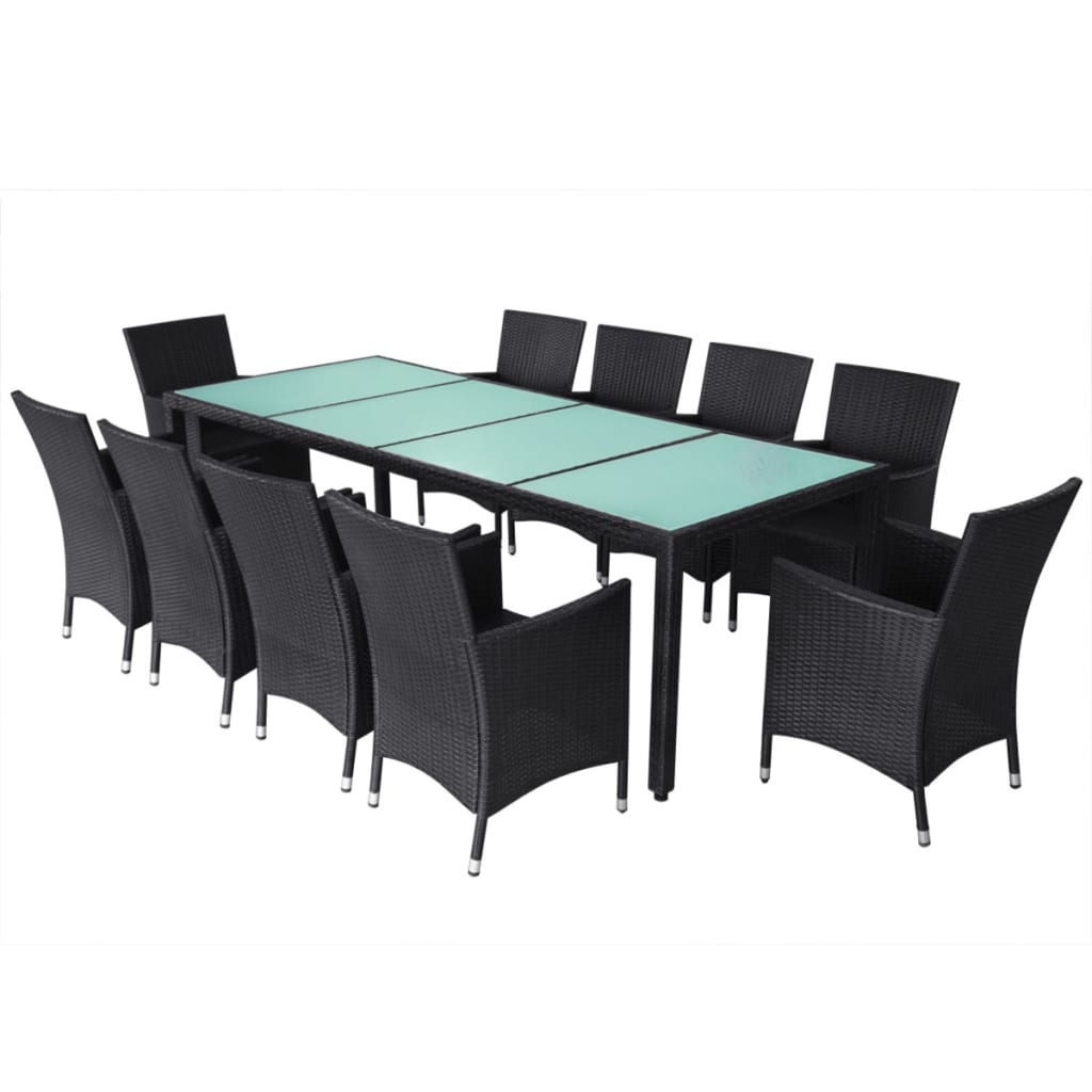 Ensemble à manger d'extérieur 11 pcs coussins résine tressée - XIOS
