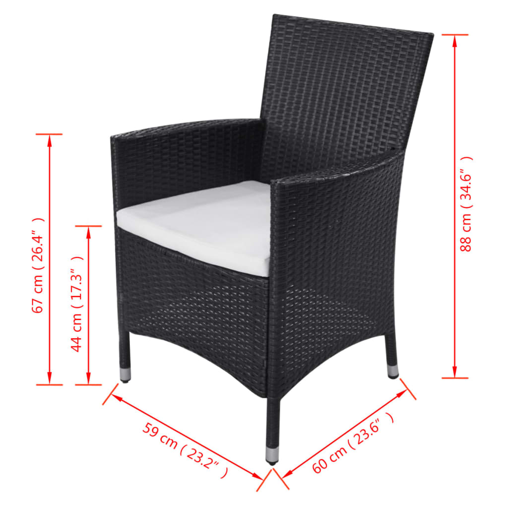 Ensemble à manger d'extérieur 11 pcs coussins résine tressée - XIOS
