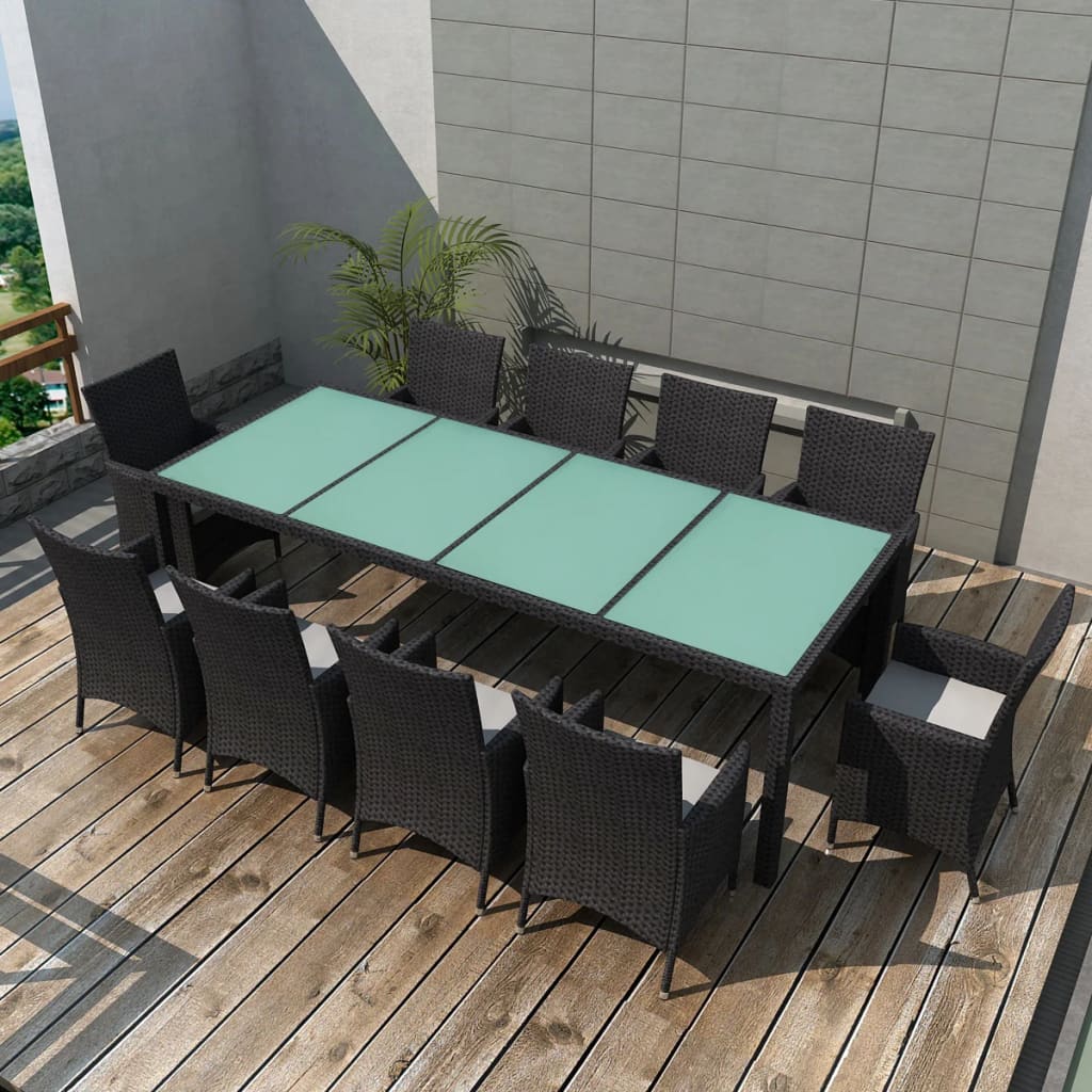 Ensemble à manger d'extérieur 11 pcs coussins résine tressée - XIOS