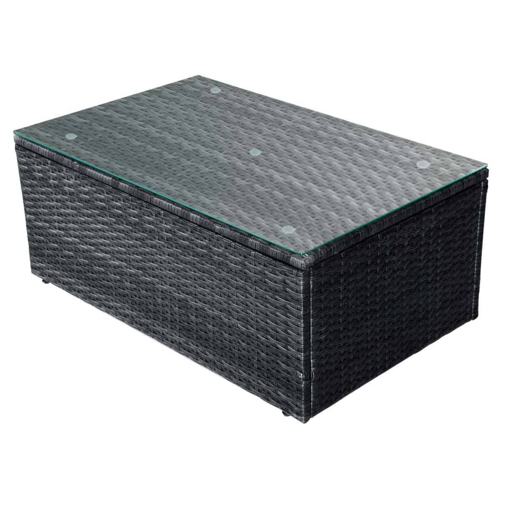 Salon de jardin 4 pcs avec coussins Résine tressée Noir Salons de jardin vidaXL