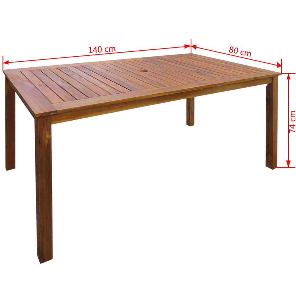 Ensemble à manger d'extérieur 7 pcs Bois d'acacia solide