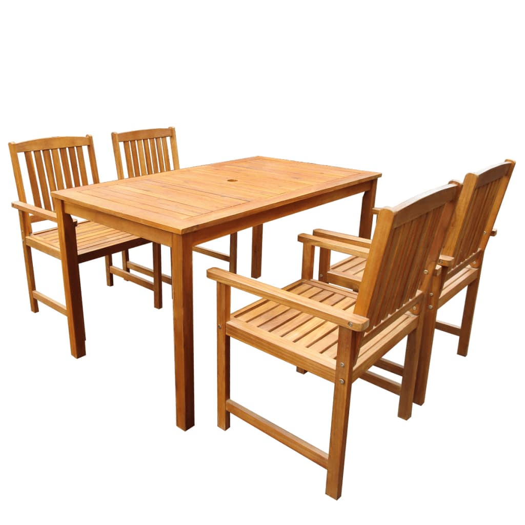 Ensemble à manger d'extérieur 5 pcs Bois d'acacia solide - XIOS