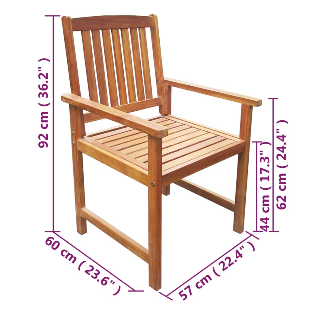 Ensemble à manger d'extérieur 5 pcs Bois d'acacia solide - XIOS