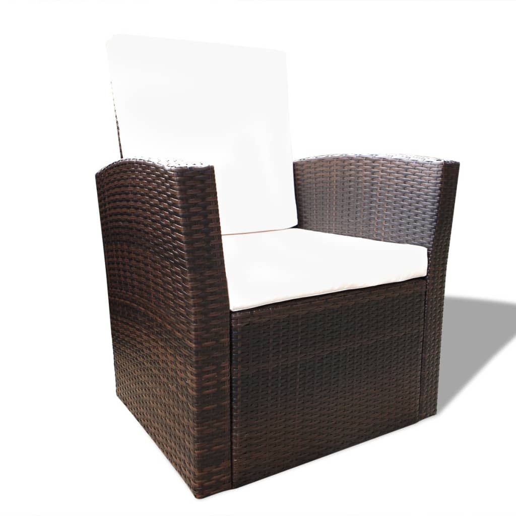 Salon de jardin 4 pcs avec coussins Résine tressée Marron - XIOS