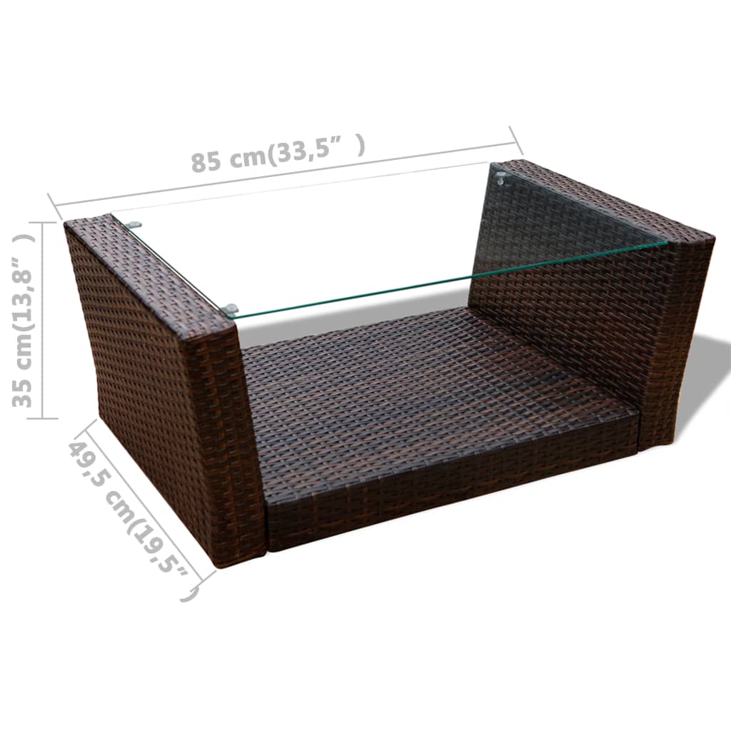 Salon de jardin 4 pcs avec coussins Résine tressée Marron - XIOS