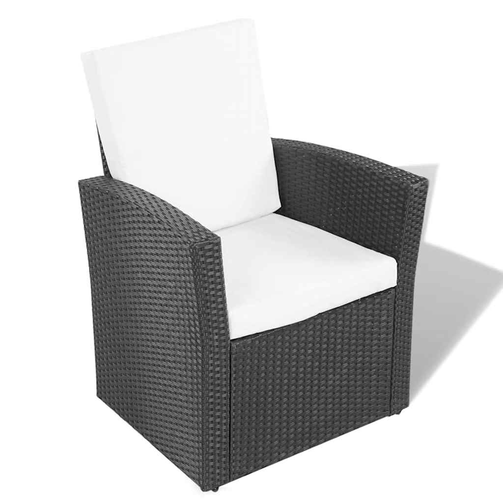 Salon de jardin 4 pcs avec coussins Résine tressée Noir - XIOS