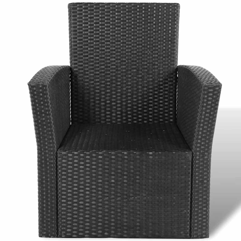 Salon de jardin 4 pcs avec coussins Résine tressée Noir - XIOS