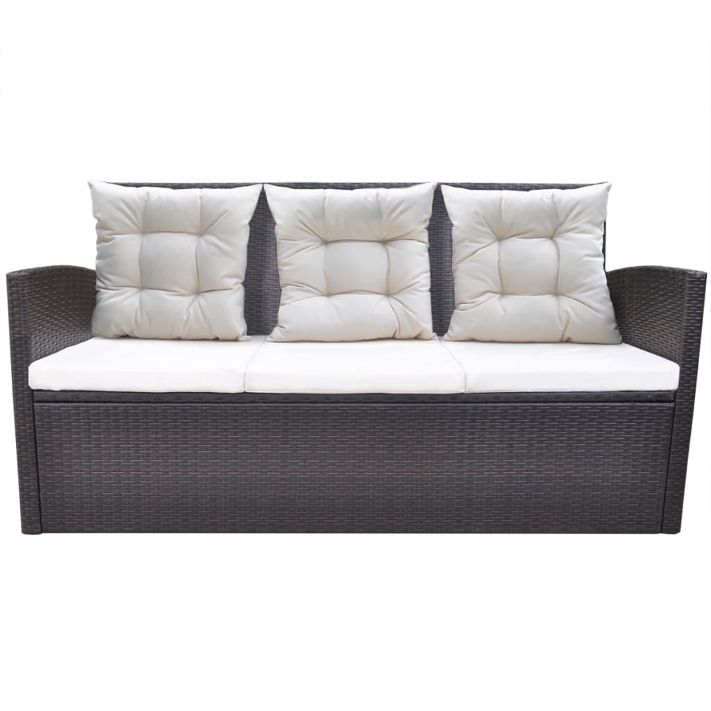 Ensemble à manger d'extérieur avec coussins 6pcs Résine tressée - XIOS