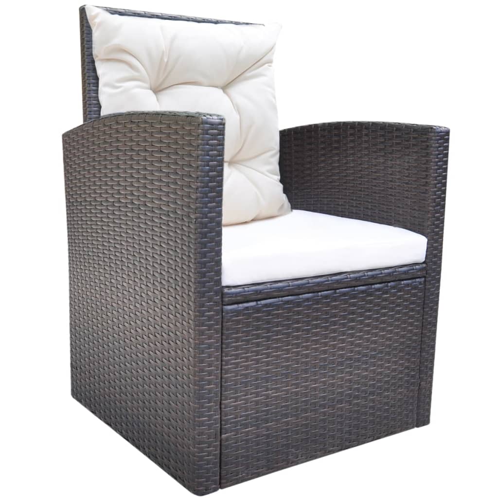 Ensemble à manger d'extérieur avec coussins 6pcs Résine tressée - XIOS