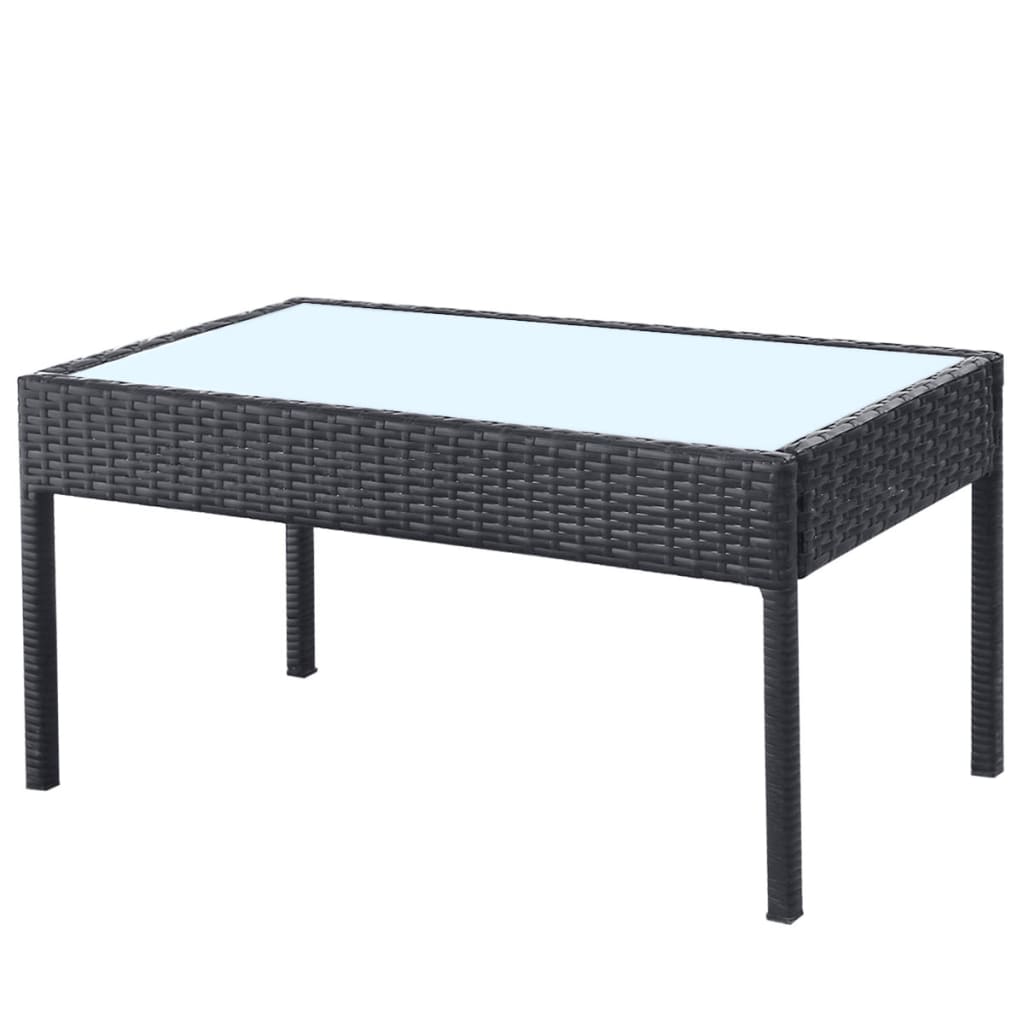 Salon de jardin 4 pcs avec coussins Résine tressée Noir - XIOS
