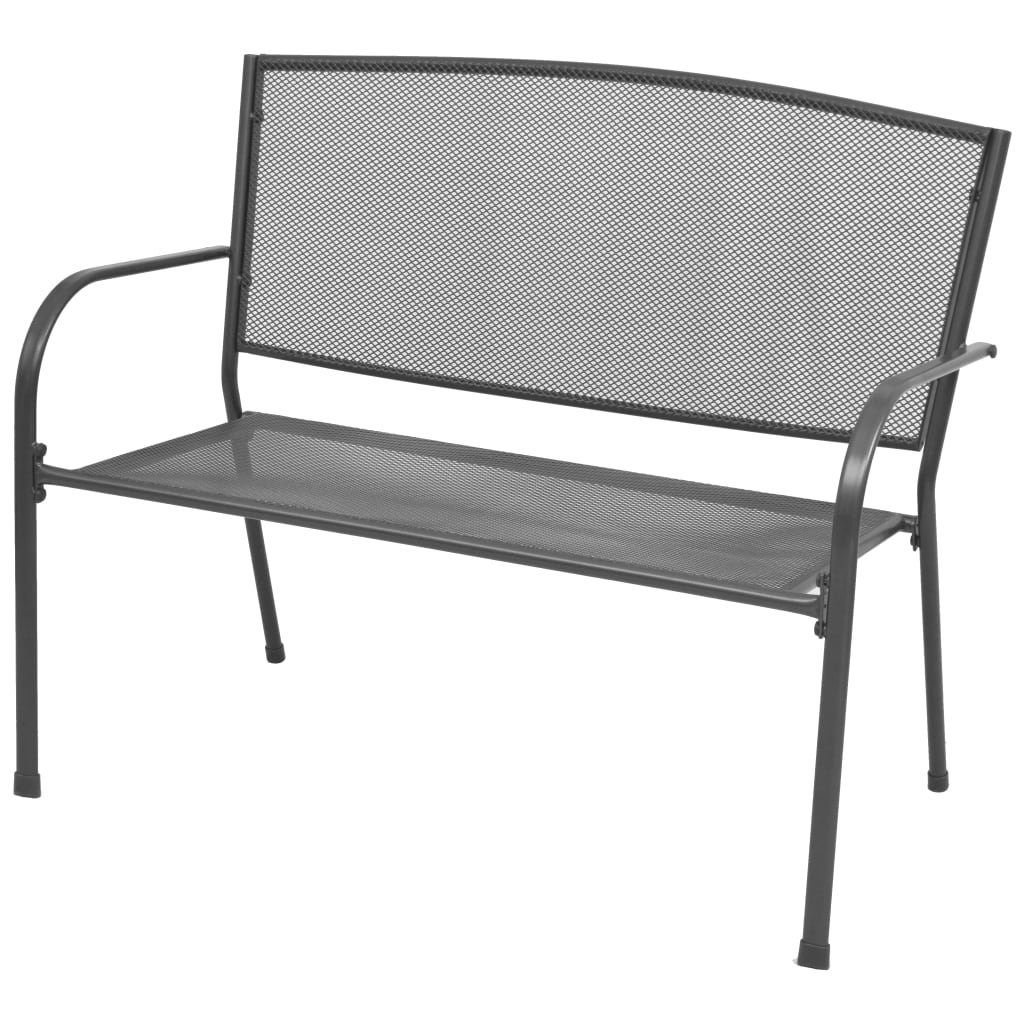 Banc de jardin 108 cm acier et maille anthracite Bancs de jardin vidaXL