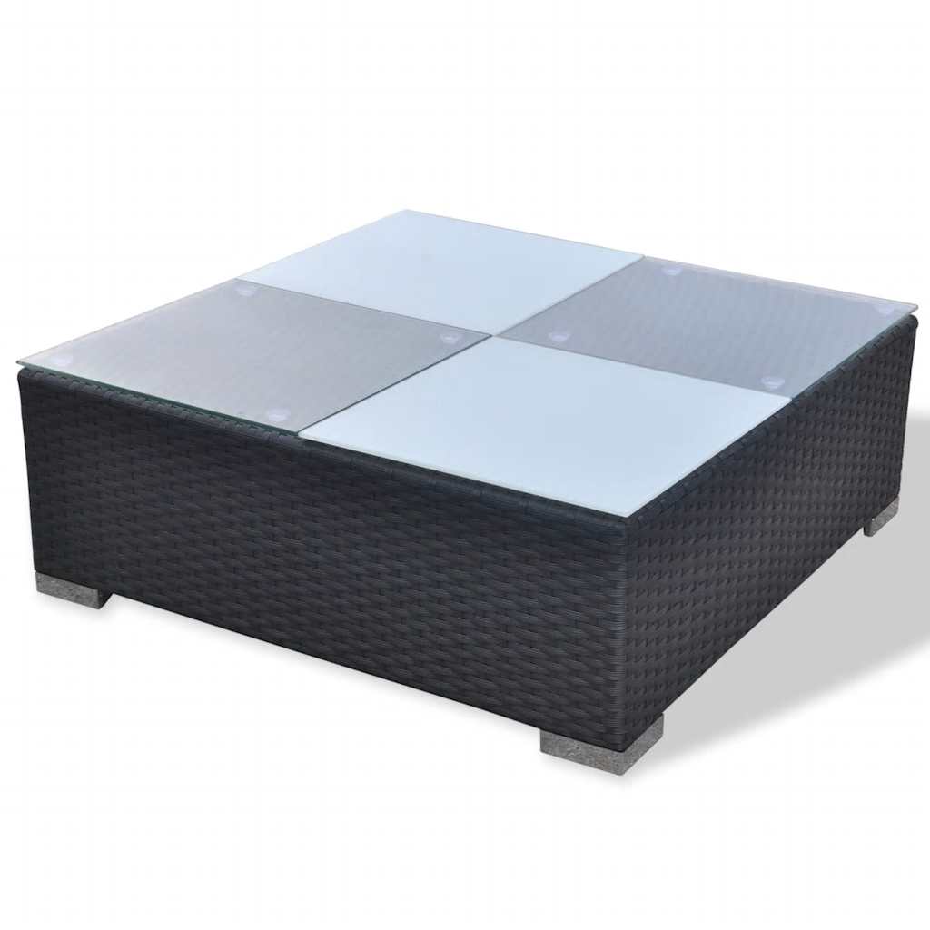 Salon de jardin 6 pcs avec coussins Résine tressée Noir - XIOS