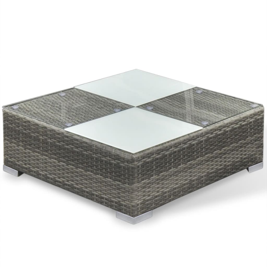Salon de jardin 6 pcs avec coussins résine tressée gris - XIOS