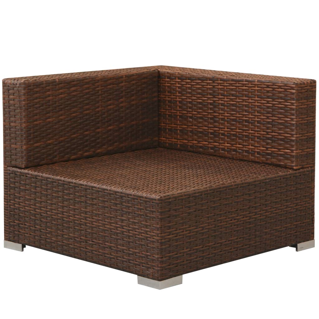 Salon de jardin 3 pcs avec coussins Résine tressée Marron Salons de jardin vidaXL