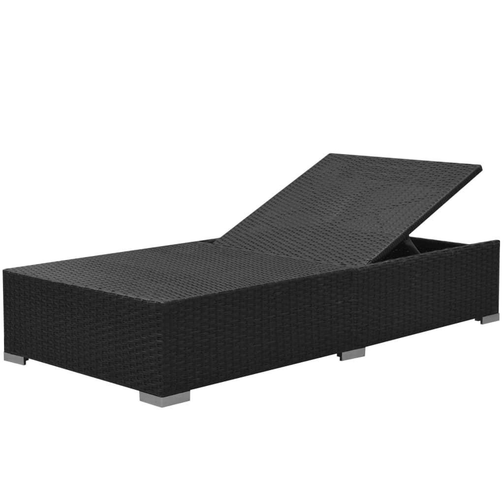 Salon de jardin 3 pcs avec coussins Résine tressée Noir - XIOS