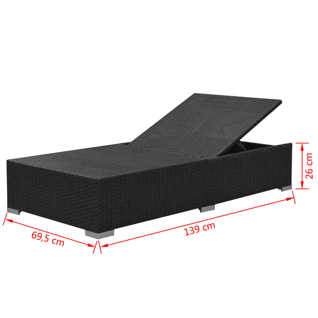 Salon de jardin 3 pcs avec coussins Résine tressée Noir - XIOS