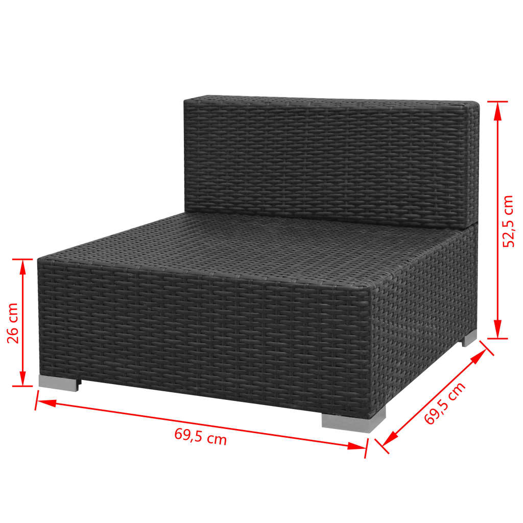 Salon de jardin 7 pcs avec baldaquin Résine tressée Noir - XIOS