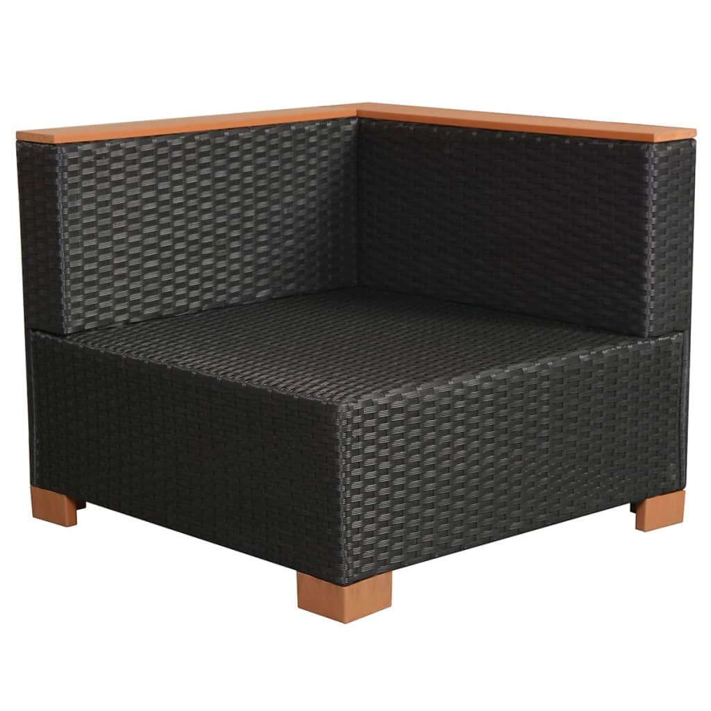 Salon de jardin 7 pcs avec coussins Résine tressée Noir - XIOS