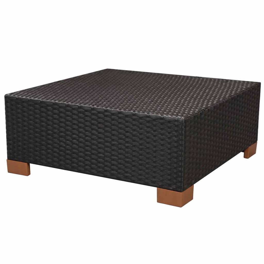 Salon de jardin 7 pcs avec coussins Résine tressée Noir - XIOS