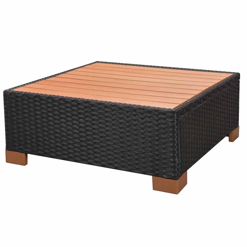 Salon de jardin 7 pcs avec coussins Résine tressée Noir - XIOS