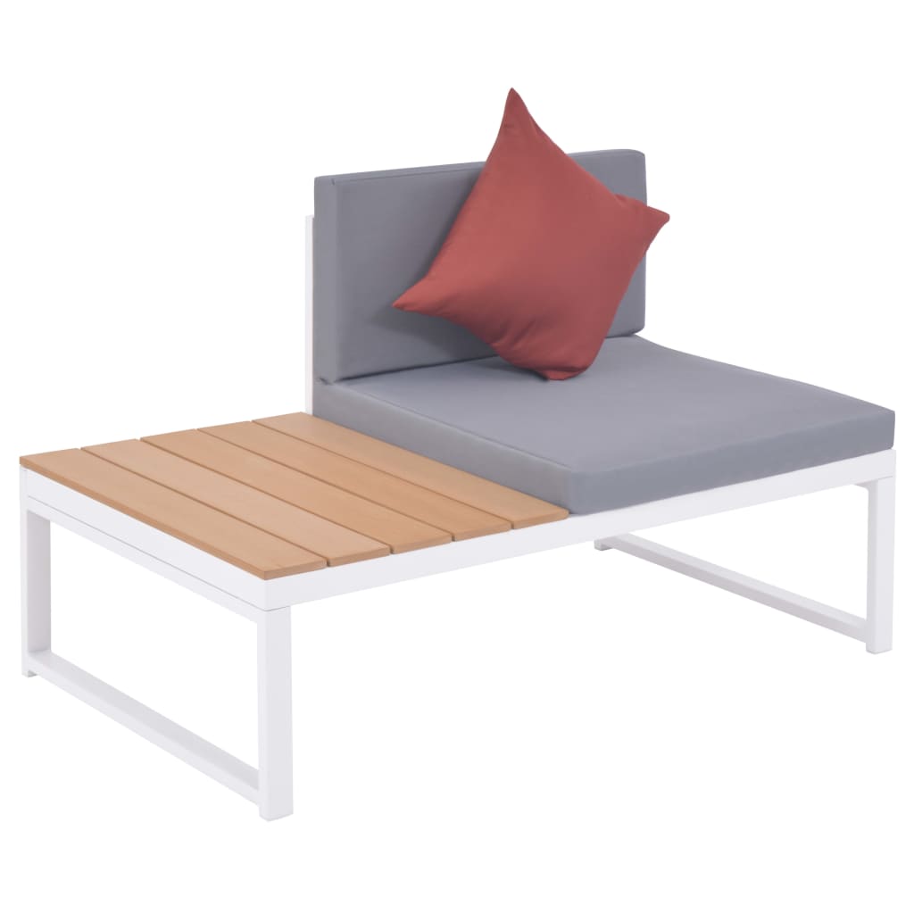 Salon de jardin 4 pcs avec coussins Aluminium et WPC - XIOS