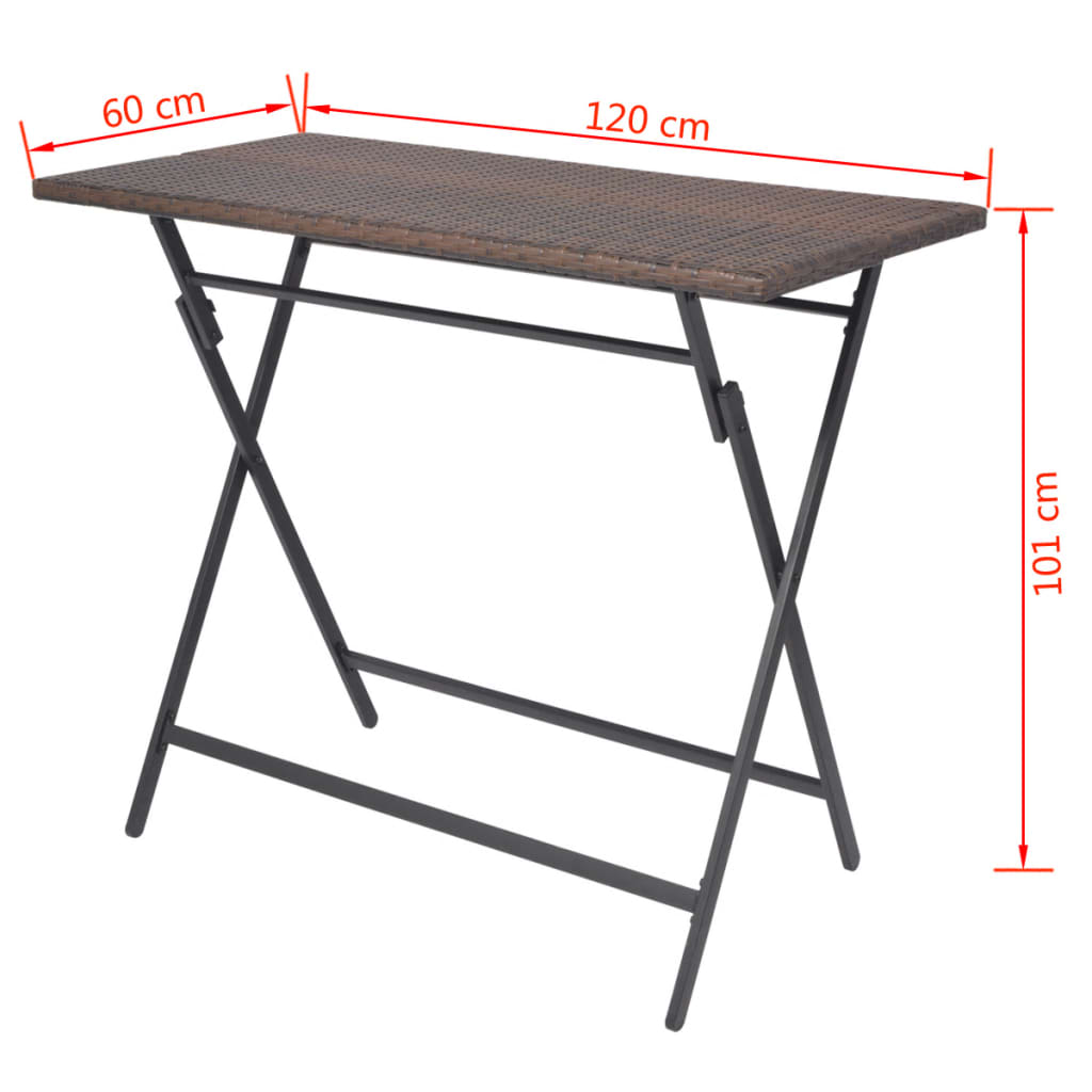 Ensemble à manger d'extérieur pliable 7pcs Acier Résine tressée - XIOS