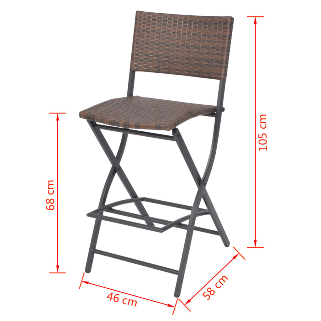 Ensemble à manger d'extérieur pliable 7pcs Acier Résine tressée - XIOS