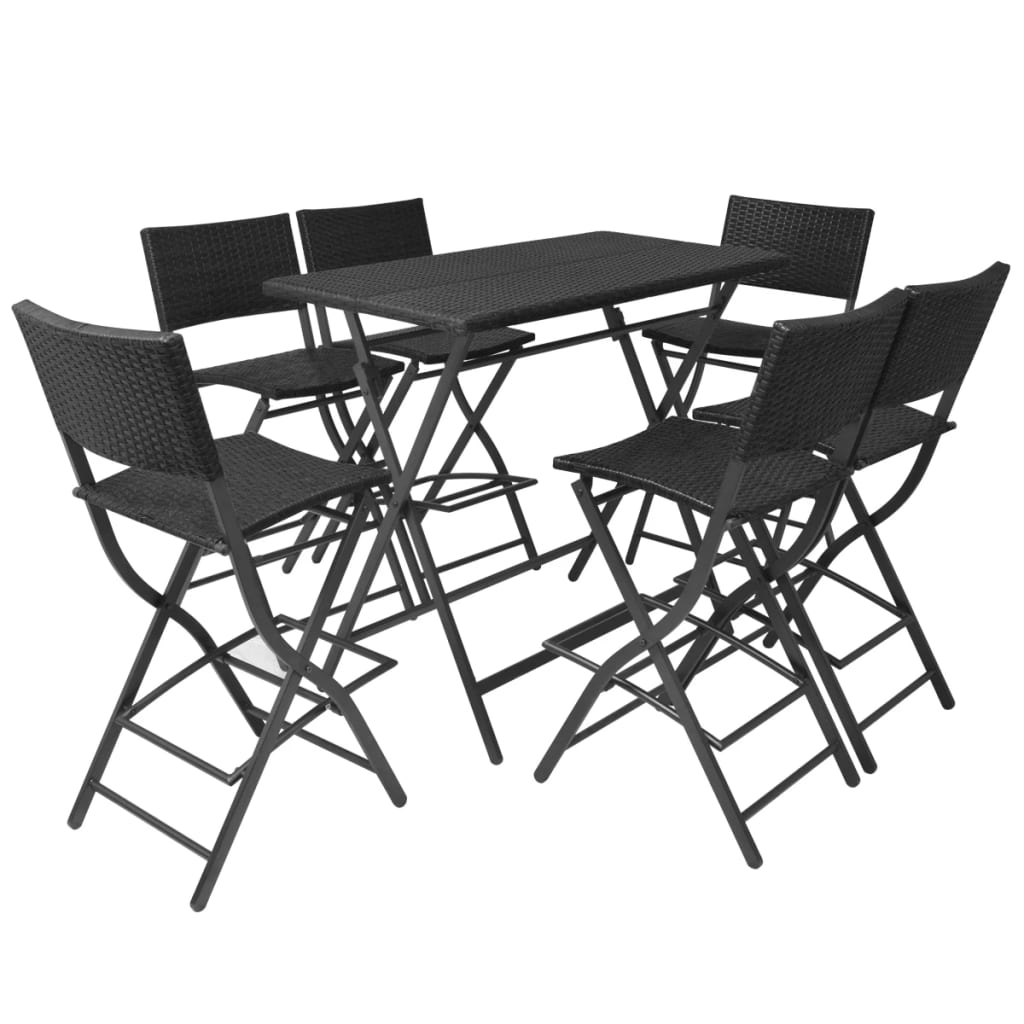 Ensemble à manger d'extérieur pliable 7pcs Acier Résine tressée - XIOS