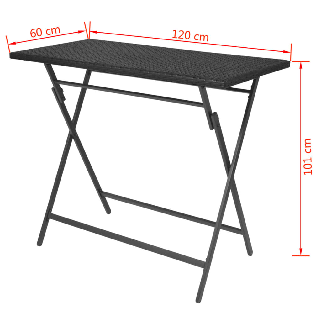 Ensemble à manger d'extérieur pliable 7pcs Acier Résine tressée - XIOS