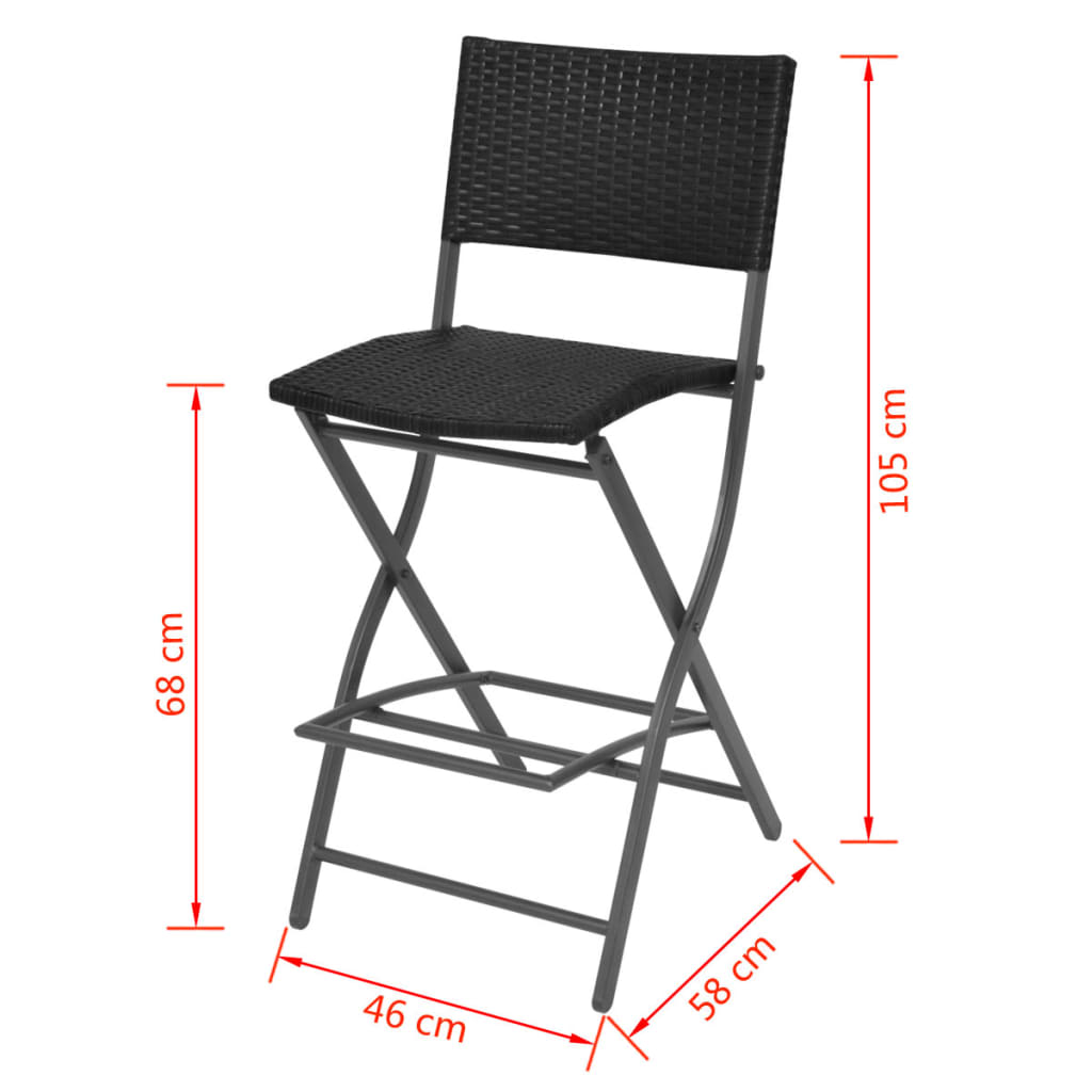 Ensemble à manger d'extérieur pliable 7pcs Acier Résine tressée - XIOS